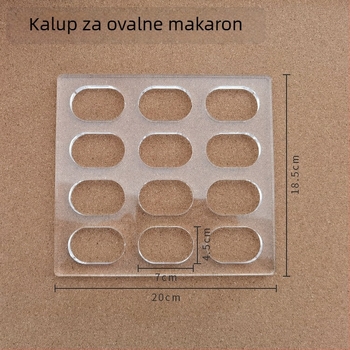 Akrilna asimetrična kalupa za Dacquoise, za pečenje, u obliku srca u ovalu, moderan minimalistički stil.
