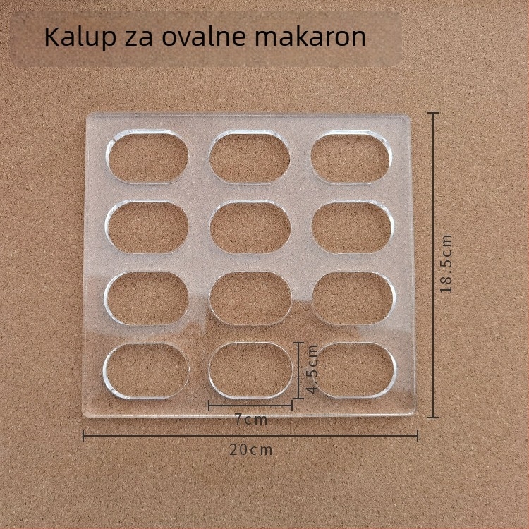 Akrilna asimetrična kalupa za Dacquoise, za pečenje, u obliku srca u ovalu, moderan minimalistički stil.