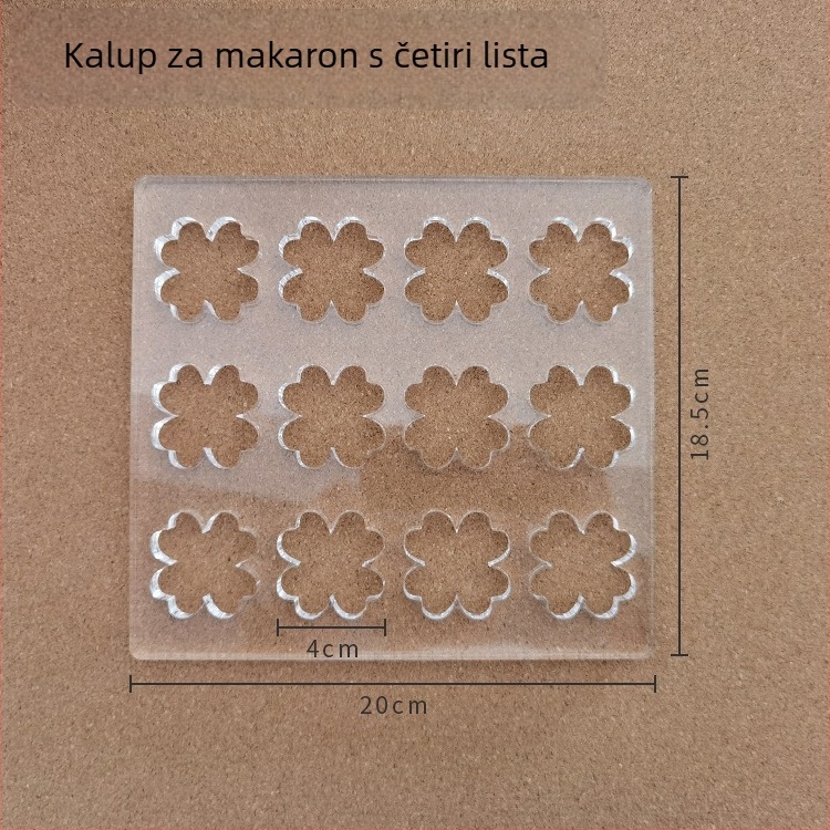 Akrilna asimetrična kalupa za Dacquoise, za pečenje, u obliku srca u ovalu, moderan minimalistički stil.