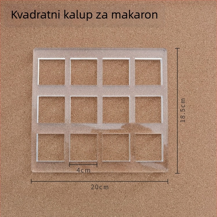 Akrilna asimetrična kalupa za Dacquoise, za pečenje, u obliku srca u ovalu, moderan minimalistički stil.