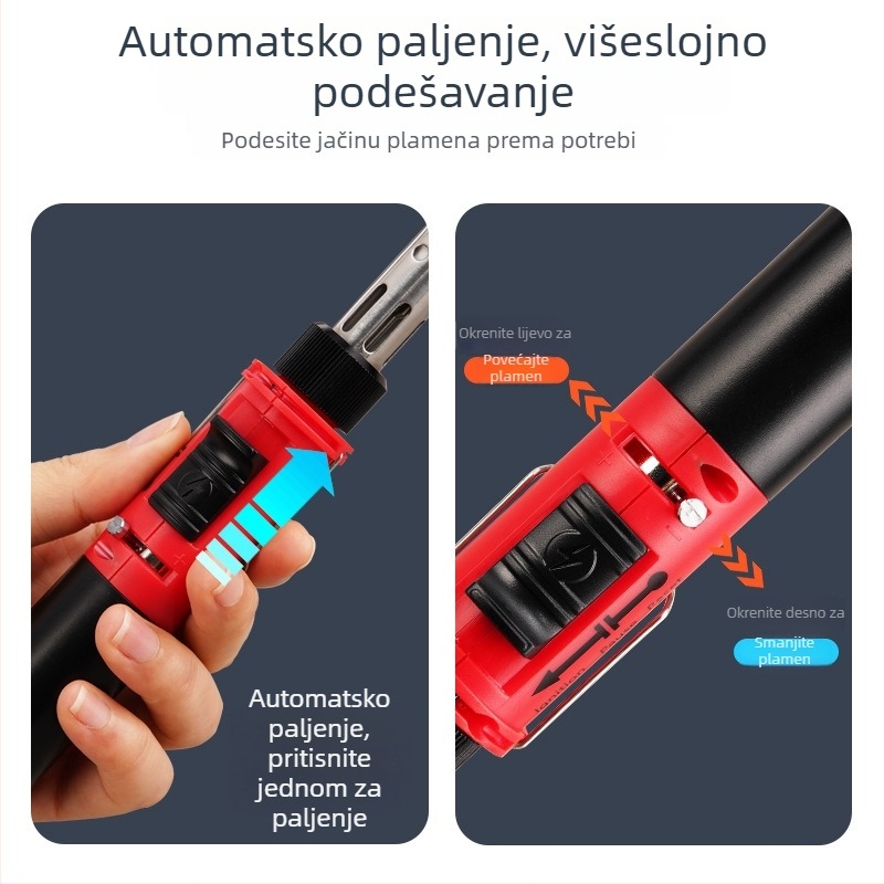 12-u-1 Prijenosno plinsko lemilo bez kabela s reguliranom temperaturom za lemljenje, desoldering i pirograđivanje