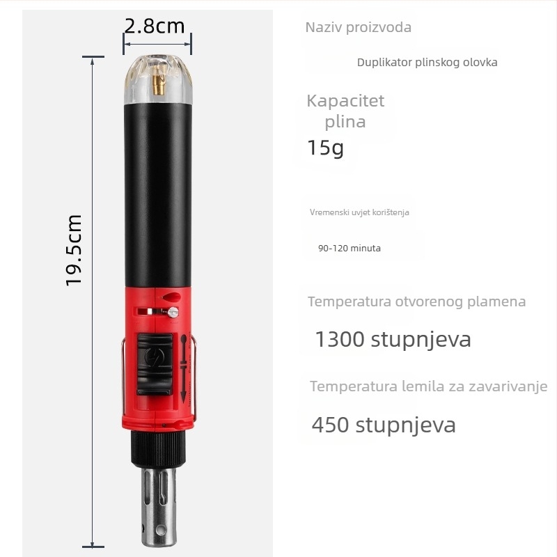 12-u-1 Prijenosno plinsko lemilo bez kabela s reguliranom temperaturom za lemljenje, desoldering i pirograđivanje