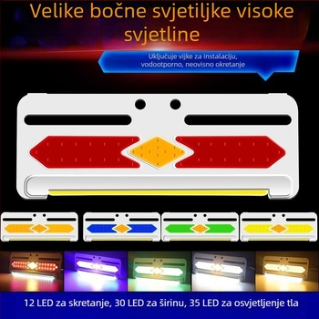 Bočno COB LED svjetlo za kamione, 24V/12V, 8W, 5000K, vijek 50.000 h, veliko ultra-tanko