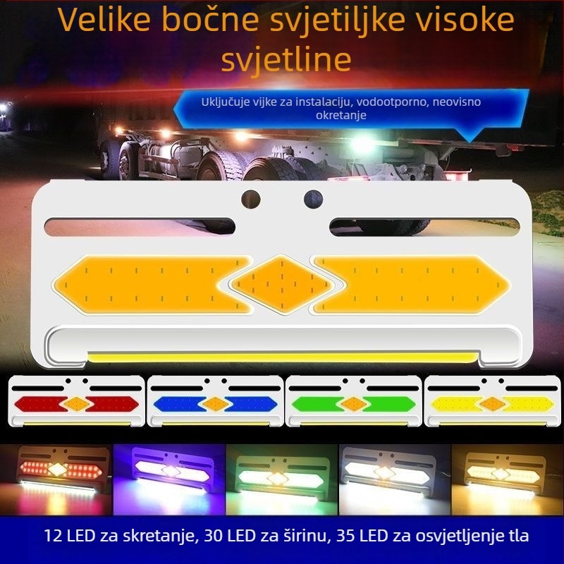 Bočno COB LED svjetlo za kamione, 24V/12V, 8W, 5000K, vijek 50.000 h, veliko ultra-tanko