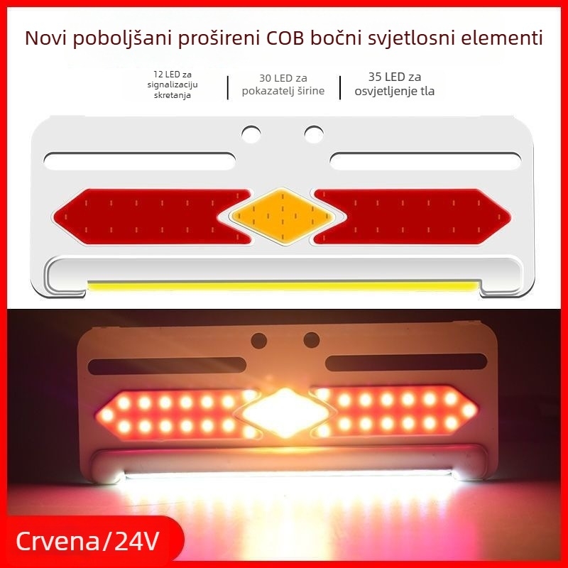 Bočno COB LED svjetlo za kamione, 24V/12V, 8W, 5000K, vijek 50.000 h, veliko ultra-tanko