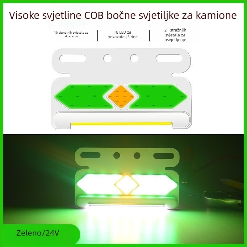 Bočno COB LED svjetlo za kamione, 24V/12V, 8W, 5000K, vijek 50.000 h, veliko ultra-tanko