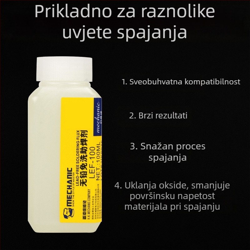 Fluks za zavarivanje od nehrđajućeg čelika, bezolovni, bez čišćenja, tekući fluks