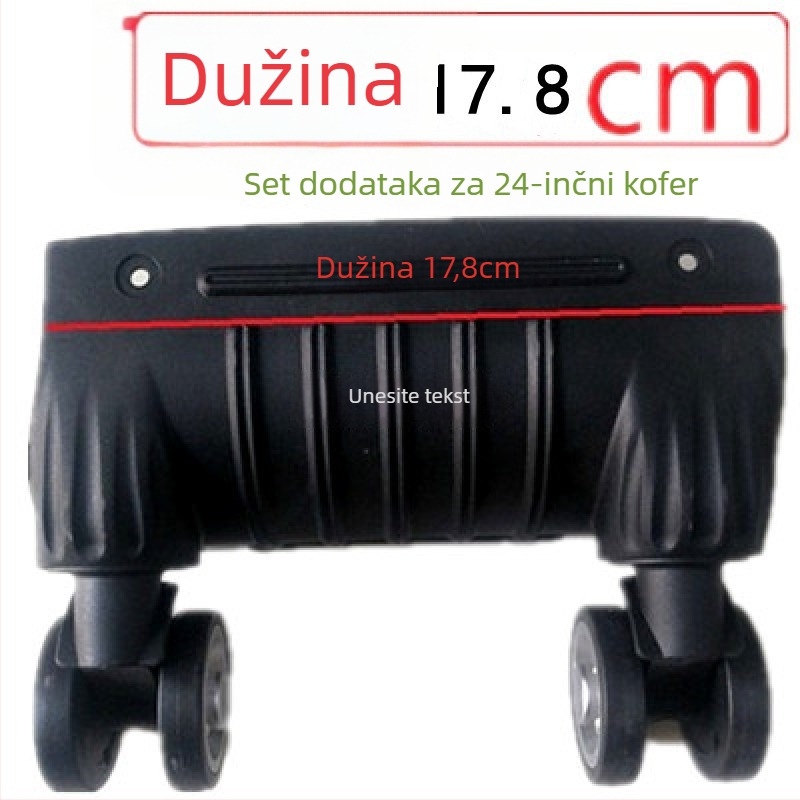 Kotači za prtljagu - jednoplošna konstrukcija, amortizacija udaraca, univerzalna kompatibilnost, ABS materijal