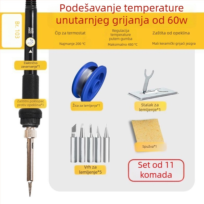 Električno lemilo sa digitalnim zaslonom i kontrolom temperature – DIY skup alata za zavarivanje od nehrđajućeg čelika