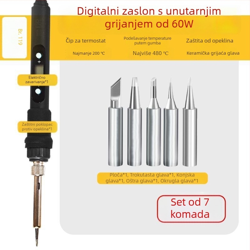 Električno lemilo sa digitalnim zaslonom i kontrolom temperature – DIY skup alata za zavarivanje od nehrđajućeg čelika