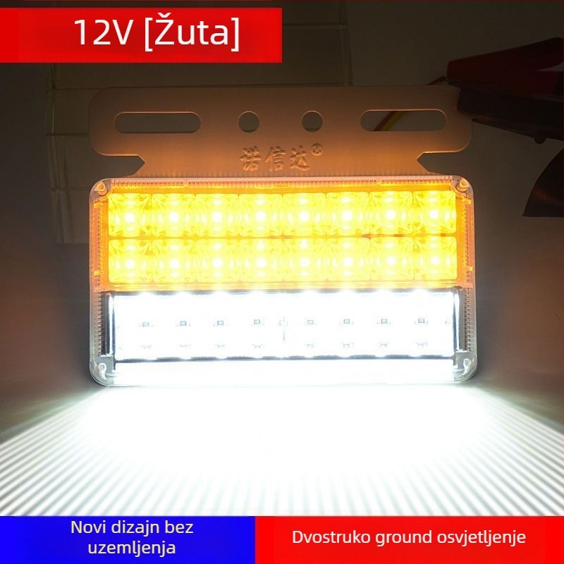 LED bočno svjetlo za kamionsku prikolicu, 12/24V, IP68 vodootporno, dvostruko-red LED, kućište od PC, vijek trajanja 50 000 h