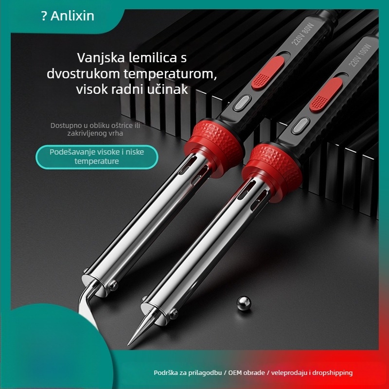 Anlixin električno lemilo 300W, prijenosno s ravnim vrhom, podesiva temperatura, 220V