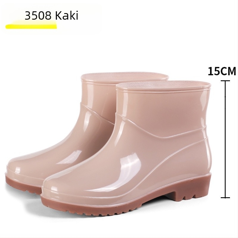 Ženske kišne čizme, gornji dio od PVC-a, visok zglob, uobičajena debljina, slip-on zatvaranje