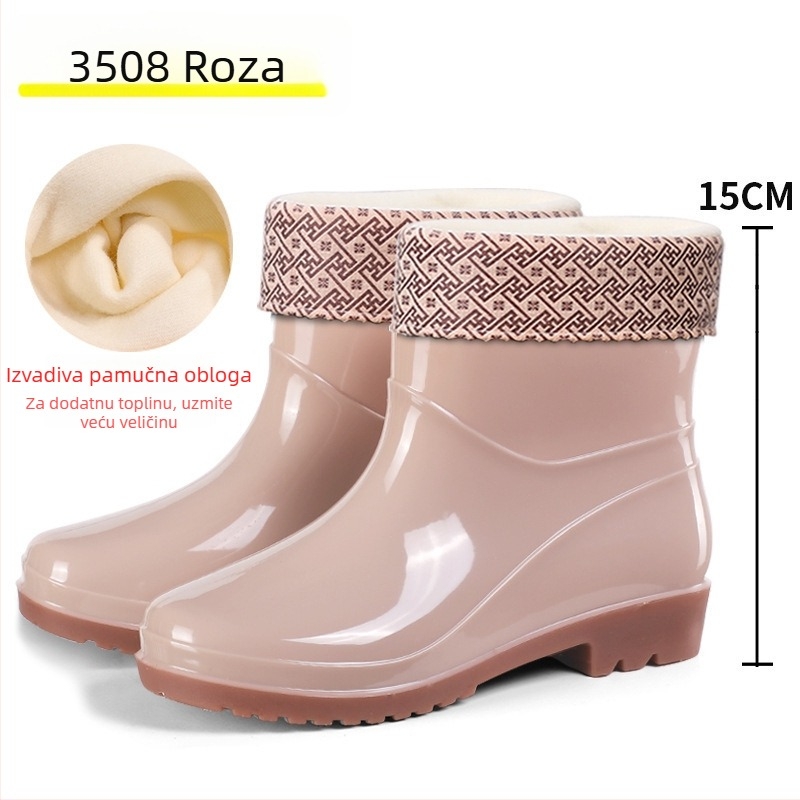 Ženske kišne čizme, gornji dio od PVC-a, visok zglob, uobičajena debljina, slip-on zatvaranje