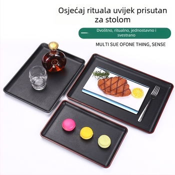 Plastični pladanj s prugastim uzorkom, kvadratnog oblika, u nacionalnom modnom stilu, otisnut logotip