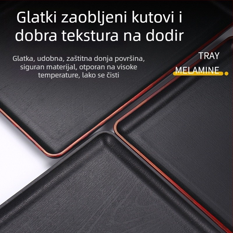 Plastični pladanj s prugastim uzorkom, kvadratnog oblika, u nacionalnom modnom stilu, otisnut logotip