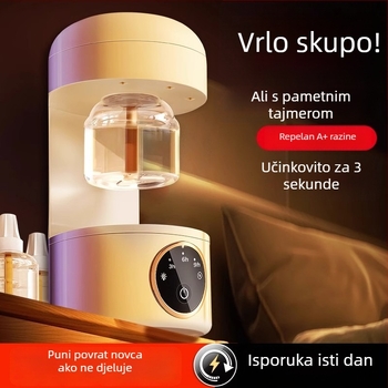 Električni repelent za komarce (tekućina/tableta) s LED, pogodno za 31–40 m², radno vrijeme 3–6 h, ugrađena baterija