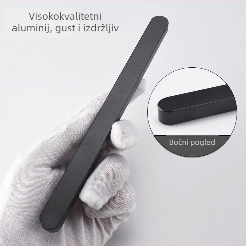 Kuka za klizna vrata - samolepljiva, bez bušenja, aluminijska s anodiziranim premazom, model: mala zlatna štapić ručka s utorom