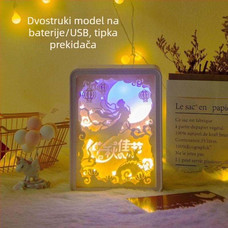 Lampica od papira izrezana s ogledalom – dar za rođendan djevojkama, najboljoj prijateljici i prijateljici, elegantna uspomena na završetak studija