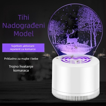 3D lampa za komarce – fotokatalitička unutarnja lampa, pogodna za prostorije do 20 m², kućište PP + akril, ne rotira, hvatanje komaraca svjetlosnim valom