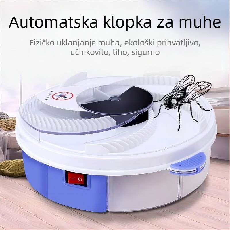 Potpuno automatska električna lovnica muha s pametnom mrežnom povezanošću, pokrivenost do 10 m², netoksična, bez ugrađene baterije, bez lova svjetlom