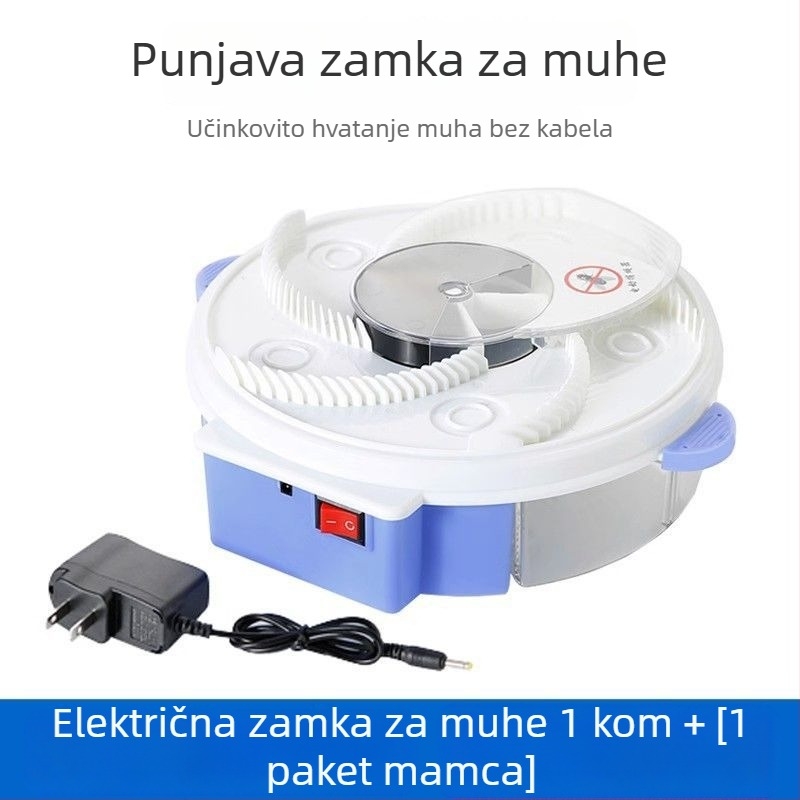Potpuno automatska električna lovnica muha s pametnom mrežnom povezanošću, pokrivenost do 10 m², netoksična, bez ugrađene baterije, bez lova svjetlom