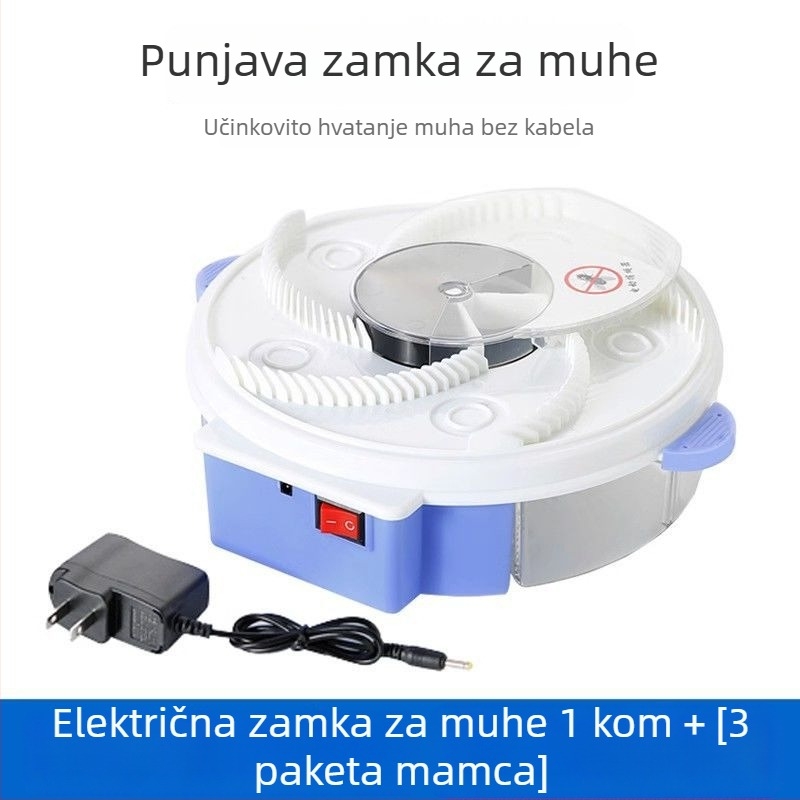 Potpuno automatska električna lovnica muha s pametnom mrežnom povezanošću, pokrivenost do 10 m², netoksična, bez ugrađene baterije, bez lova svjetlom