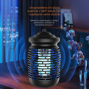 Lampa za uništavanje komaraca - priključna, UV svjetlo, lov svjetlosnim valom + električni šok, ABS kućište, pokrivenost 20-50 m²