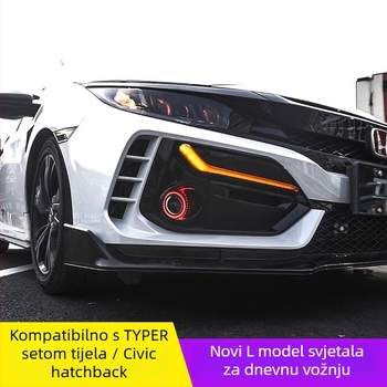 LED L-oblike dnevne svjetiljke za Civic hatchback desete generacije, 24W, marka TYPY
