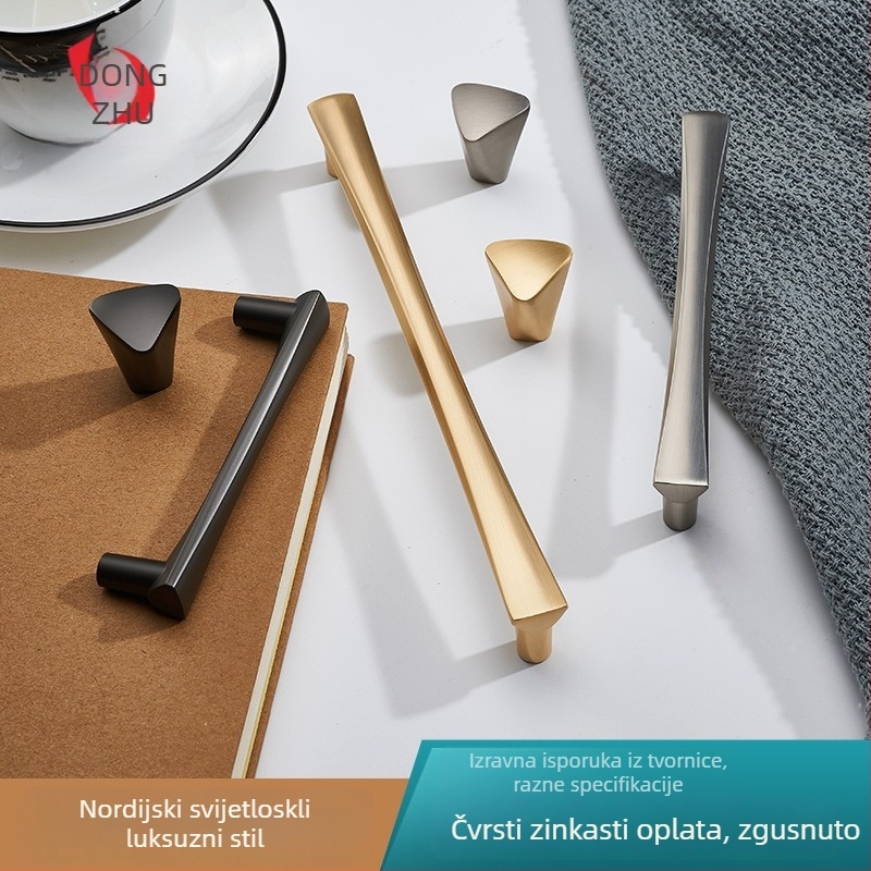 Ručka za ormar od cinkovog legura, model 2101, za garderobu, moderni stil