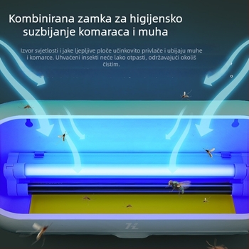 Zidna lampa za uništavanje insekata s ljepilnom zamkom za komarce i muhe, pogodna za restorane, hotele i kućanstva