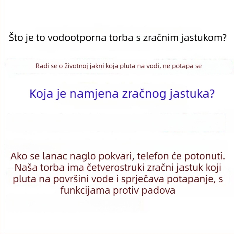 Airbag vodootporna futrola za telefon – PVC, unisex, za odrasle, za plivanje i vodene aktivnosti