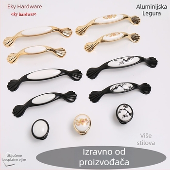Kuka za vrata ormara i ormarića, tijelo od aluminijske legure s plastičnim umetkom, elektroplatinirani završni sloj, model YQ502