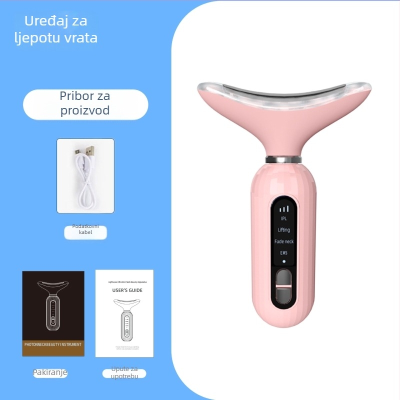Uređaj za njegu vrata s vibracijskim masažnim i fotonskom njegom – mikrostruja; USB punjenje; kućna uporaba