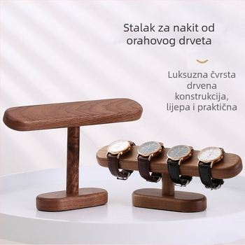 Stalak za izlaganje nakita za satove, narukvice i ogrlice | Jednodjelni, masivno drvo (beech/crni orah), industrijski dizajn, polirana završna obrada