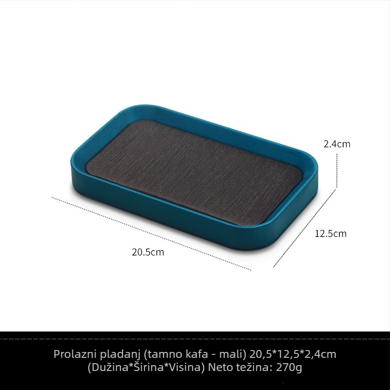Jednodelna pladnja za izlaganje nakita, drveni okvir s kožnim premazom, jedan sloj, elegantan stil (Proljeće 2025)