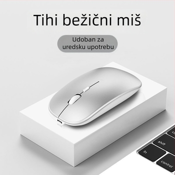 Tiha optička bežična mišić s bežičnim punjenjem, dvostruki način Bluetooth i USB za ured i esport