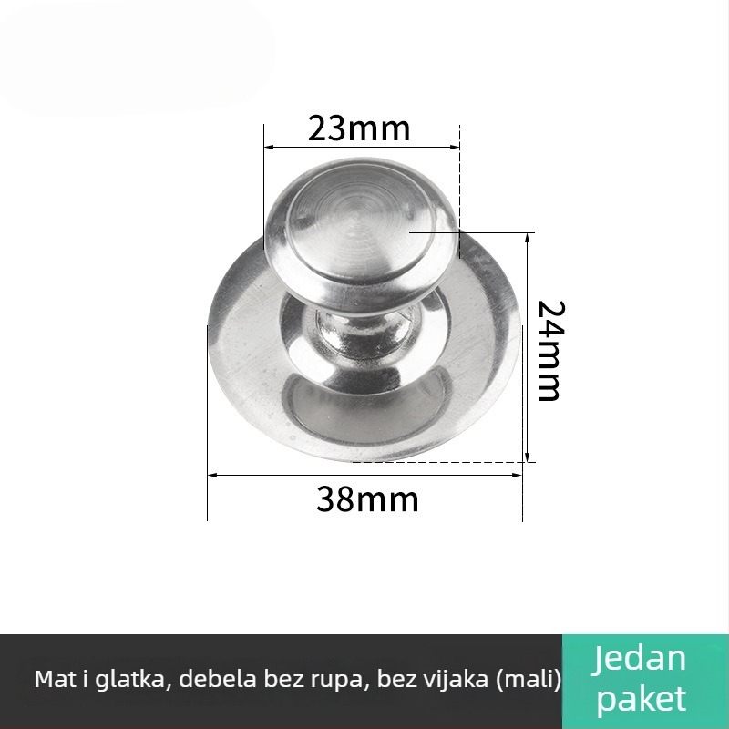 Drška s jednim otvorom za ormar i ladicu – gljivastog oblika, moderni minimalistički stil, materijal: cinkov spoj / nehrđajući čelik, površina brušena, elektroplatinirana i oksidirana