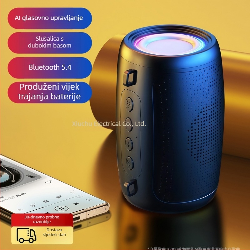 Bežični Bluetooth zvučnik za vanjsku upotrebu, prenosni, IPX7 vodootporan, 3W, Bluetooth 5.3, 100 Hz–20 kHz