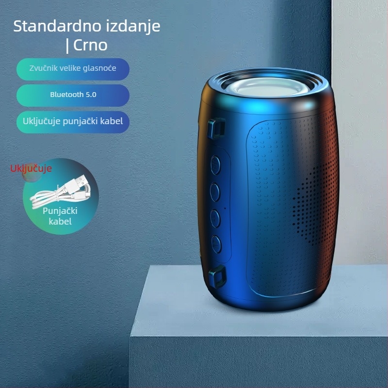 Bežični Bluetooth zvučnik za vanjsku upotrebu, prenosni, IPX7 vodootporan, 3W, Bluetooth 5.3, 100 Hz–20 kHz