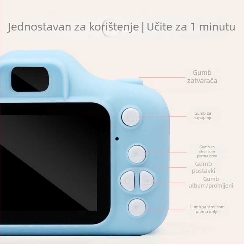 Nova visoko-kvalitetna dječja digitalna kamera-igračka s HD snimanjem videa, višenamjenska – fotografiranje i snimanje videa.