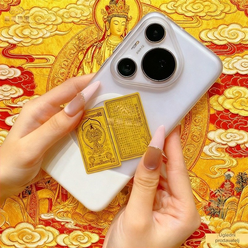 Zlatne naljepnice za mobitel 999 s osam zaštitnih božanstava, kineski stil – Xinhao Jewelry
