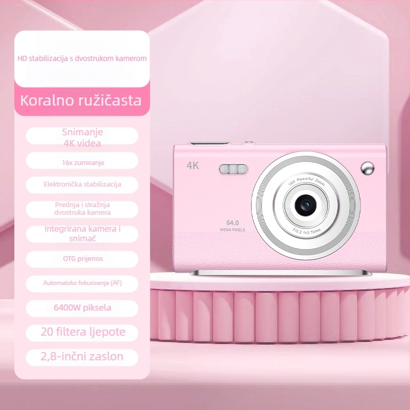 Selfie CCD kamera, 13 MP, 16x optički zoom, USB-C, TF kartica