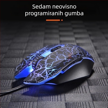 Žično optičko miš za gaming – 6 razina DPI, 4000 DPI, 8 tipki, USB, ergonomski