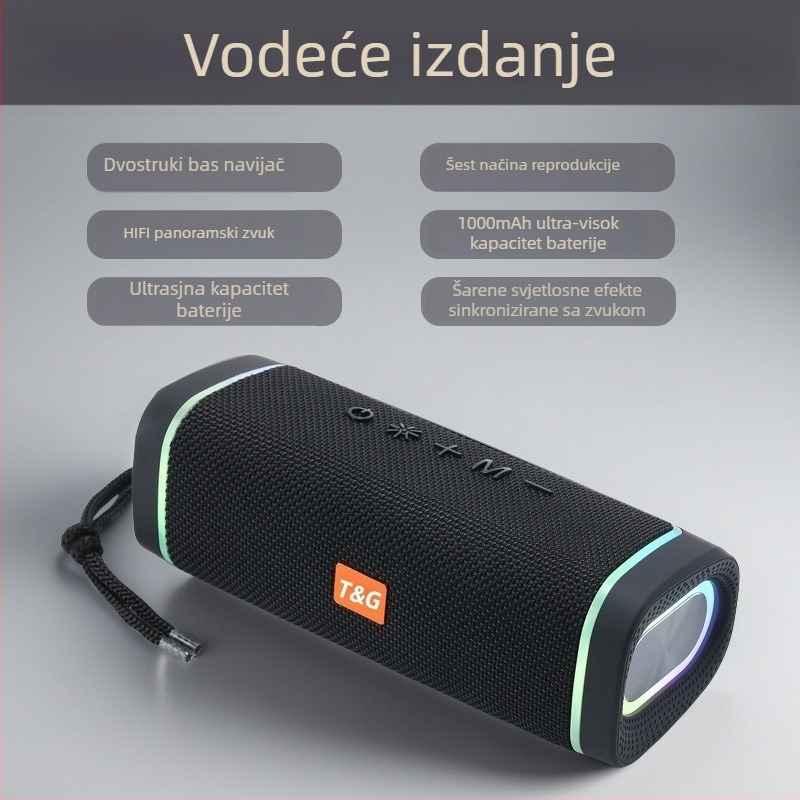 Vanjski bežični Bluetooth zvučnik s TF kartom, USB-om i 3,5 mm ulazom, IPX7, 30W, BT 5.3