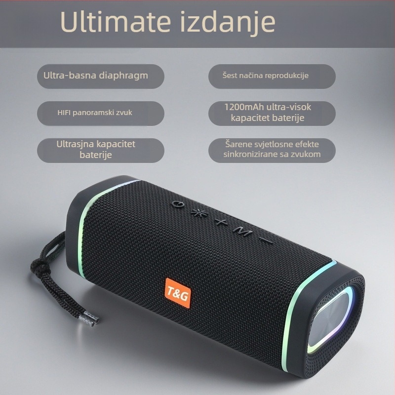 Vanjski bežični Bluetooth zvučnik s TF kartom, USB-om i 3,5 mm ulazom, IPX7, 30W, BT 5.3