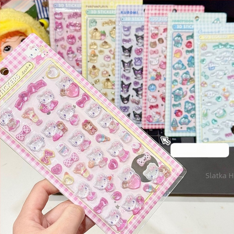 Kućište za telefon s 3D reljefnim naljepnicama, sladak stil, DIY set naljepnica