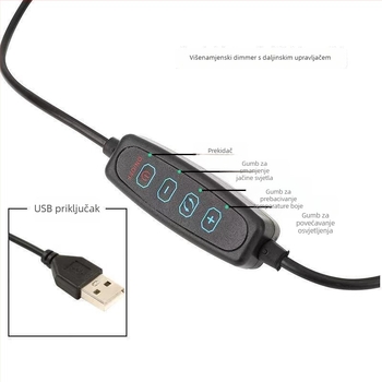 LED svjetlo za fill za prijenose uživo i kratke videozapise — 15W, 5V/2A, vertikalni montažni položaj, za live fotografiju