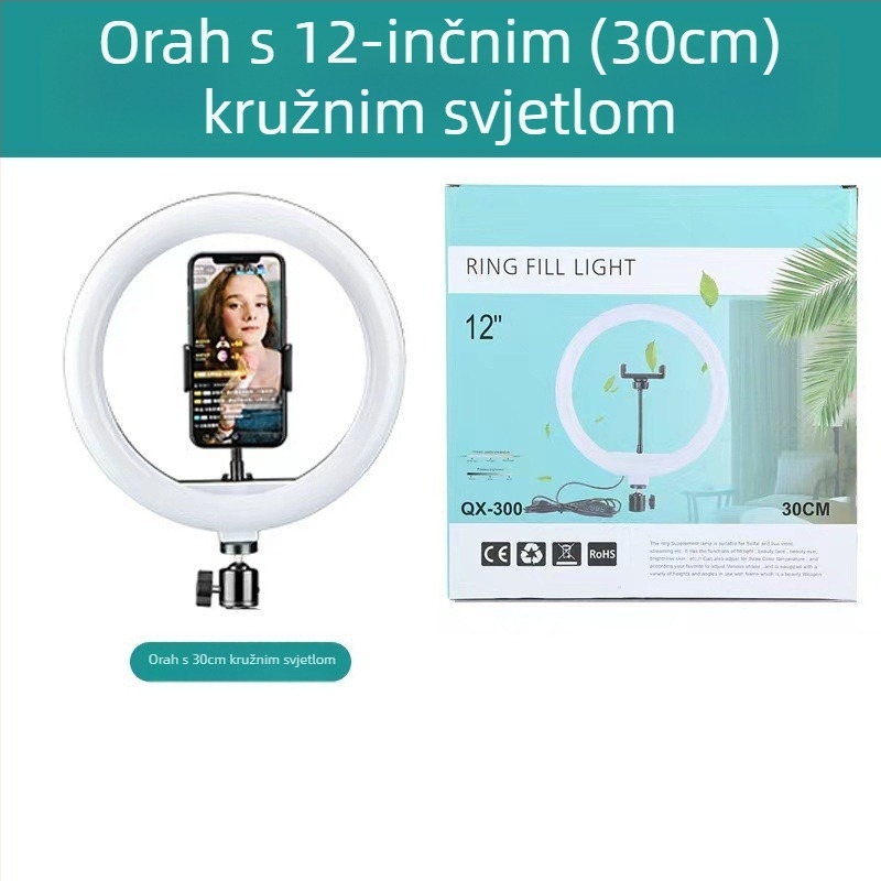 LED svjetlo za fill za prijenose uživo i kratke videozapise — 15W, 5V/2A, vertikalni montažni položaj, za live fotografiju