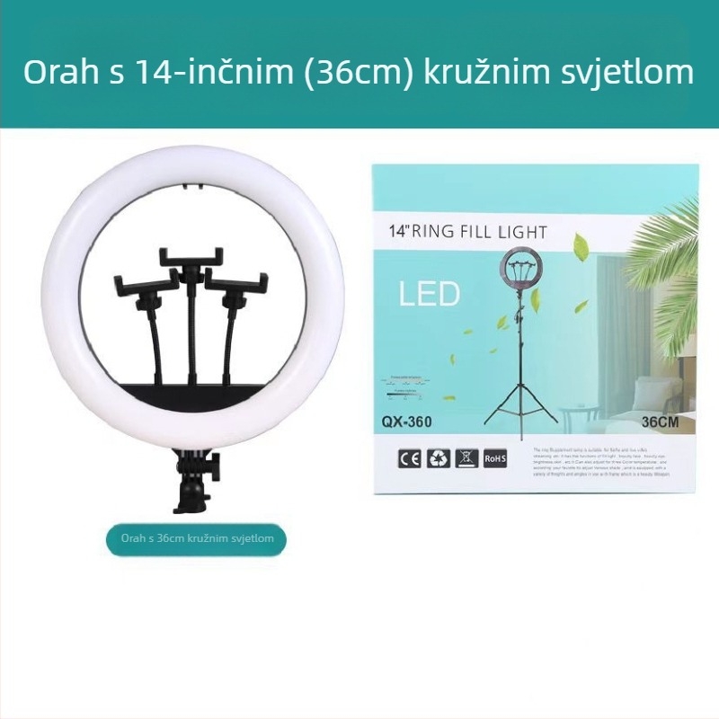 LED svjetlo za fill za prijenose uživo i kratke videozapise — 15W, 5V/2A, vertikalni montažni položaj, za live fotografiju